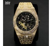 Automatic Watch For Men Luxury Full Ice Out  Hip Hop Tourbillon Watches Bling Diamond Gold Male Mechanical Clock Dropshipping