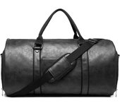 Bolsa de viaje de cuero tipo lona para traje de hombre, convertible, con compartimento para zapatos.