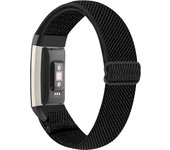 Elastic Strap Loop for Fitbit Charge 3/4 Band Nylon Watchbands Bracelets with Metal Adapters for Fitbit Charge 5/6 Smart Watch