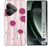 Tumundosmartphone Funda Silicona para Realme GT 6 / GT 6T 5G diseño Flores Vintage Dibujos