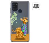 Tumundosmartphone Funda Gel Transparente para Samsung Galaxy A21s diseño Jirafa Dibujos