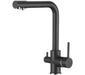 VALAZ Nilo Grifo para cocina con osmosis de 3 vías y estructura redonda color negro mate
