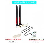 10DBi Antenna M.2 Desktop Kit For WiFi 6E AX210 WiFi 6 AX200 7265NGW Wireless Card Bluetooth 2 In 1 Network Adapter For PC