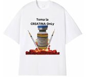 I Only Take Creatine Fun Gym Meme Pattern T-shirt Women's Retro Casual Short Sleeve Tshirt Women's Fashion T-shirt Top