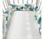 Protector de Cama de Bebe, cojín de cuna infantel, Cuatro Hebras trenzado de Nude, parachoques de Cuna, decoración de Bolsa suave para habitación, 1-5 M,Protector De parachoques a CUNA