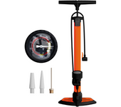 UNYCOS Bomba de Aire con Manómetro para Válvulas Presta y Schrader (160 PSI/11 Bar) Inflador de Pie Portátil para Neumáticos, Balones y Juegos Inflables