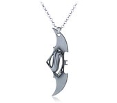 Bat Superman S Sign Metal Keychain Backpack Bag Decoration Pendant Necklace Men Boy Kids Fans Gift