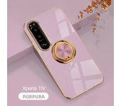 Luxury Plating Silicone Magnetic Ring Holder Phone Case For Sony Xperia 1 5 10 III IV V ACE II Shockproof Electroplated Cover