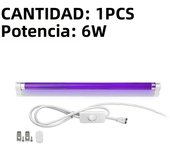 T5 UV Black Tube Lamp Ultraviolet Sterilization Lighting Bar Fluorescence Showing With US Plug For Botanical Garden Plant Growth