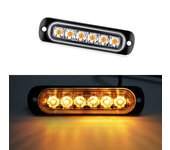 1x Universal Car Truck LED Flash Light Strobe 12V 24V 6LED Bar Light Side Light Vehicle Emergency Warning Lamp