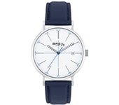 RELOJ DE HOMBRES BREIL ESFERA BLANCA MOVIMIENTO SOLO - 3 CUARZO LANCETTE y CORREA DE CUERO AZUL EW0546