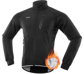 Arsuxeo Men Cycle Jacket Waterproof Windproof Thermal Fleece Bike Jersey MTB Bicycle Riding Running Autumn Winter Jacket Coat