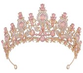 Tiara de cristal con forma de gota de agua de lujo para mujeres, bodas, niñas, fiestas de cumpleaños, corona, accesorios para el cabello