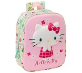 SAFTA  MOCHILA GUARDERIA 3D HELLO KITTY 27X22CM MOCHILAS 3D 10x22x27 Cms.