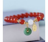 2024 Red Lucky Beaded Bracelet for Women Chinese Style Zodiac Dragon Handmade Rope Bracelet Good Luck Amulet Friendship Jewelry