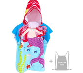 Toalla de Playa Infantil con Capucha  Toalla de Baño Poncho Toalla Poncho Surf para Niñas Niños de 2 a 8 años