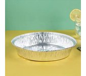 50Pcs Round Foil Trays Foil Flan Dish Silver Foil Food Container Disposable Aluminum Foil Plate Tin Foil Pie Pans for Air Fryer