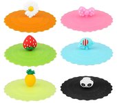 Cubertas de la taza de Cristal del silicón 6PCS, cubiertos de La Taza para las Bebidas