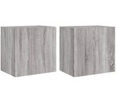 Mueble TV combinadoMuebles de TV de pared 2 uds madera gris Sonoma 40,5x30x40 cm