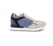 Deportivo de Gioseppo para mujer, mod.73746, Deportivo bicolor azul y gris con plantilla acolchada y atado con cordón
