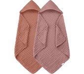 Paquete de 2 Toallas de Bebe con capucha-100 % Algodón de muselina para recien nacidos, Bebés, Niños Pequeños-Tamaños Grande de 32x32 pulgadas-Highly Absorbent y esencial para el curado del recien acid, pasta de frijoles