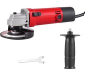 Amoladora Angular de 500 W, para Disco de 115mm, Amoladora angular de mano, amoladora eléctrica de 4.2 amperios, 230 V,  y 500 Watios para cortar, moler, pulir y desincrustar con muela, rueda de corte, disco obturador y mango de asistencia