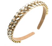 Korean Exquisite Hair Band with Glass Diamond Rhinestone Leaf Headband Fashion and Elegant Style, Simple Hair Accessories