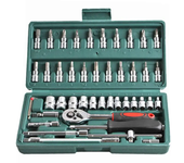 46pcs Socket Set Car Repair Tool Ratchet Spanner Wrench Set Pawl Socket Spanner Screwdriver Professional Metalworking Tool Kit