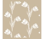 TODO-STENCIL Plantilla MYA Home Decor Floral 002 Medida 50x50cm Diseño 48x48cm, Stencil lavable, reutilizable, maleable y muy resiste, Ideal para decorar paredes, muebles, cojines, cortinas, etc