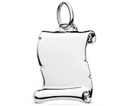Colgante Inmaculada Romero Oro Blanco 9k Pergamino 19mm Detalles Bordes Grabación Incluida