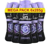 Pack De Lenor UNstoppables Perlas Suavizante de Perfume para la Ropa, 93 x 6 Lavados (6 x 285 g), Potenciador de Frescor para el Lavado, Fragancia Ariel, o Fragancia Dream
