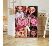 1pc Bratz Doll Classic Classic Vintag Poster Self-adhesive Art Waterproof Paper Sticker Coffee House Bar Room Wall Decor