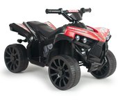INJUSA Coche Eléctrico para Niño 6V Rojo -  Quad Racing para Niños 3 Años con Marcha Atrás + Luces LED + Sonidos + Pedal Acelerador + Freno Eléctrico + Batería 6V + Medidas 68 x 41 x 46 cm | Vehículo Eléctrico Niño y Niña | Color Rojo, Verde y Amarillo