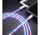 2.4A Glowing Type C Cable For iPhone 14 13 Pro Max LED Light Micro USB Fast Charging Cord For Samsung Xiaomi Phone Charger Wire