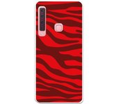 Funda compatible con Samsung Galaxy A9 2018 - Animal Print Zebra Rojo Granate