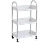 STARLEY-Carro Multiusos Aluminio Plástico,Carrito Verdulero,carritos de Cocina con Almacenamiento,Carro Organizador Multiusos con Ruedas 45 x 25 x 77 cm