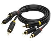 Cable Estéreo Vention BCABH/ 3x RCA Macho - 3x RCA Macho/ 2m/ Negro