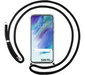 Funda Colgante Transparente para Samsung Galaxy S21 FE 5G con Cordon Negro