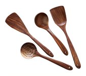 Utensilios de cocina de Madera, juego de utensilios de cocina de Madera, Antiadherente y Cucharas de Madera