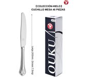 Mr.Spoon Serie Hielo Cuchillos de 12, 48 o 120 piezas,Acero inoxidable 13/0,Alta calidad y acabado,Cuchillo de carne y mesa largo 243mm,cuchillo de fruta 202mm,Mango monobloque,Apto para lavavajillas,Empaque ecológico,Ideal para casa,hotel,restaurante