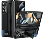 Plating Hinge with Pen 360 Full Screen Protector AG Matte Case for Samsung Galaxy Z Fold 6 5 4 3 5G Shockproof Kickstand Cover