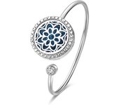 Crystal Aromatherapy Bracelet Bangle Diffuser Jewelry Tree of Life Perfume Oils Diffuser Aroma Diffuser Lockets Woman Bracelet