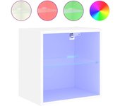 Mueble TV combinadoMesita de noche de pared con luces LED blanco