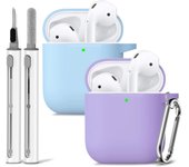 Two piecesAirPods  Case Cover with Cleaner Kit,Soft Silicone Protective Case for Apple AirPod Pro 2nd/1st Generation Case for Wo