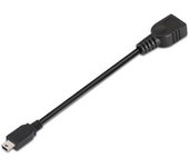 Aisens cable usb 2.0 otg - tipo mini b macho-a hembra - 15cm - color negro
