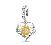 925 Sterling Silver Sunflower Leopard Golden Series Charms Beads Pendant Fit Original Fine Bracelets S925 DIY Jewelry Gifts