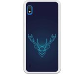 Funda compatible con Samsung Galaxy A10 - Be Unique Funda Gel reno azul geométrico