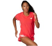 Camiseta de Manga Corta Adidas Adizero para mujer en color rojo