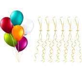 Fermetures de Ballons à Hélium, Rubans avec Attache Rapide pour Anniversaire ou Mariage - 50 Pièces (Doré)