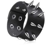 2024 New Cuff Wrap Gothic Wristband Bracelet Punk Rock Biker Wide Strap Pu Leather Bracelet Bangle Jewelry
